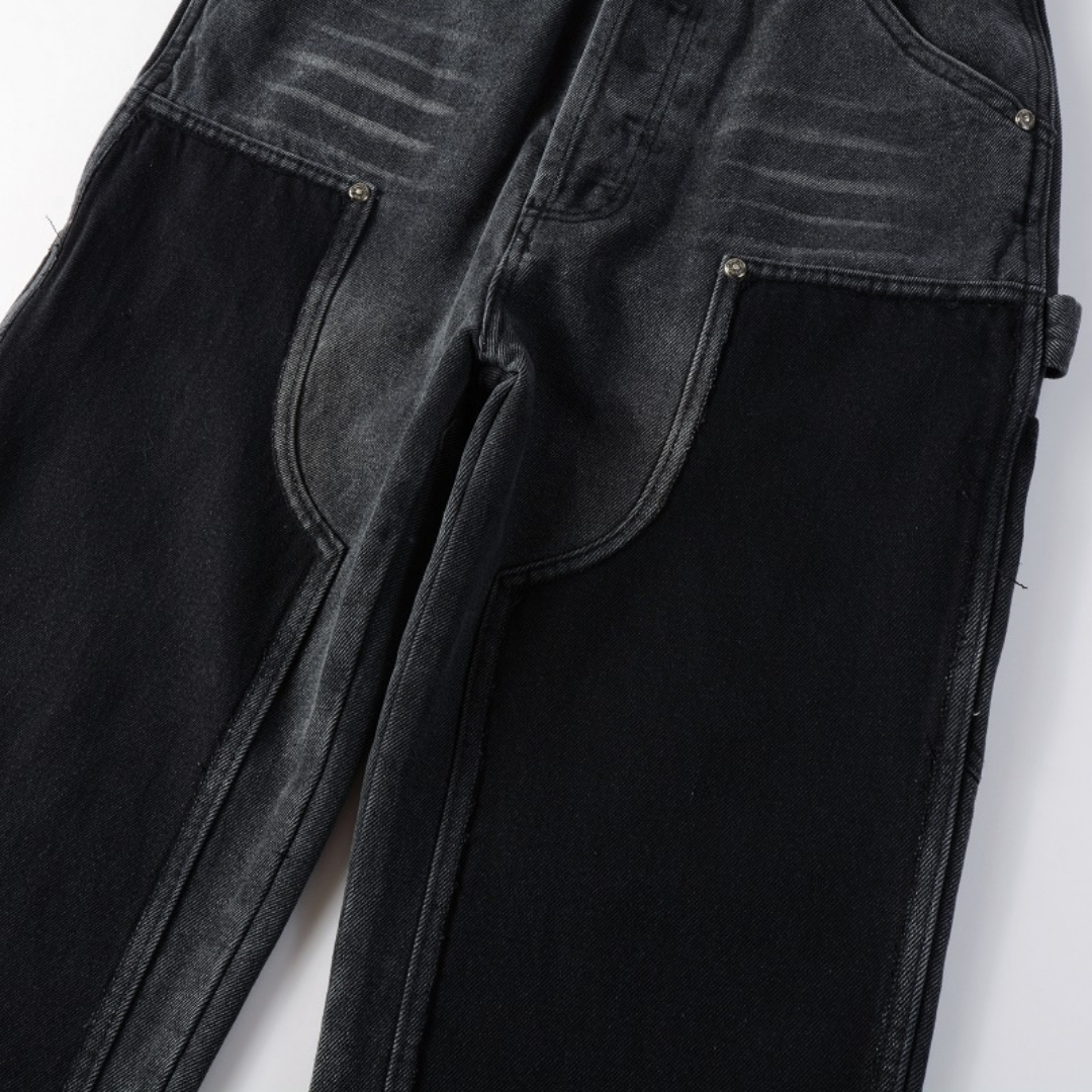 Black Patch Flared Jeans