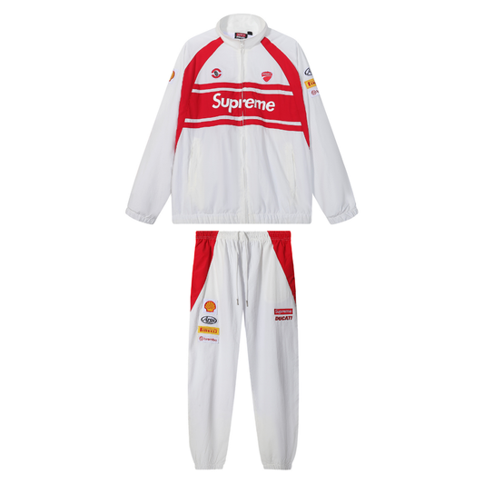 Tracksuit White with red