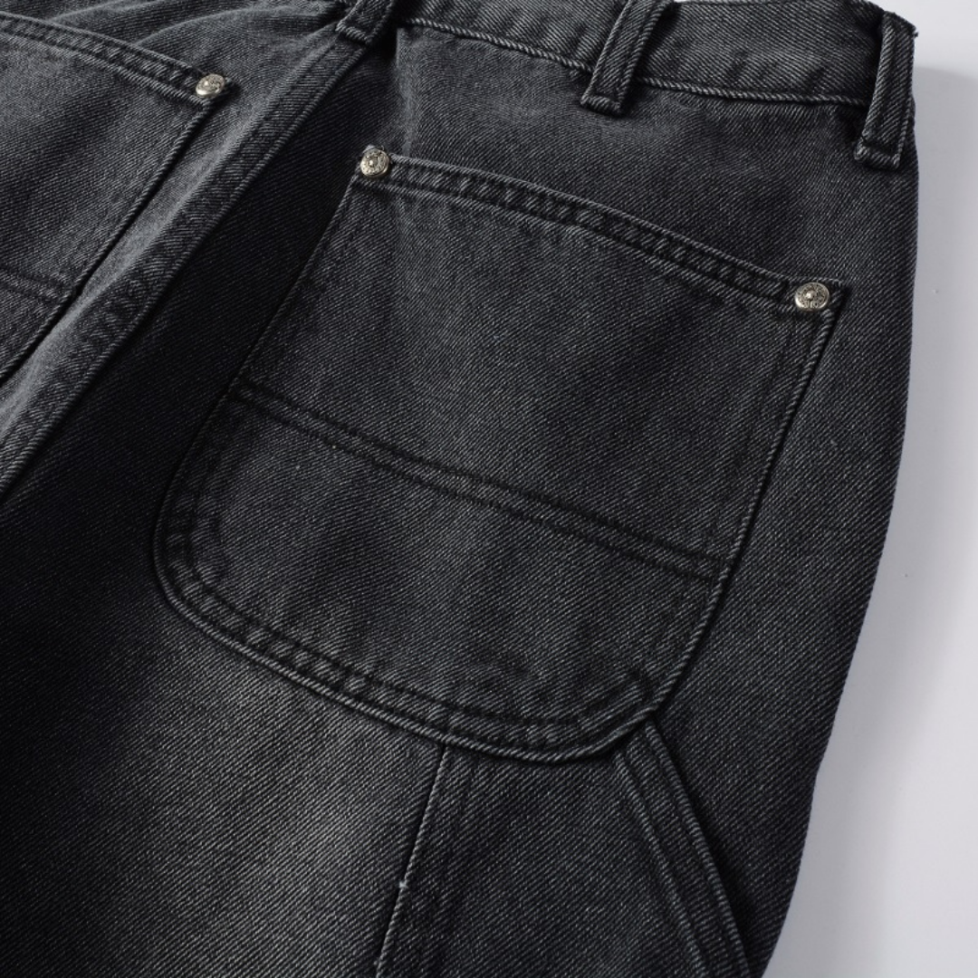 Black Patch Flared Jeans